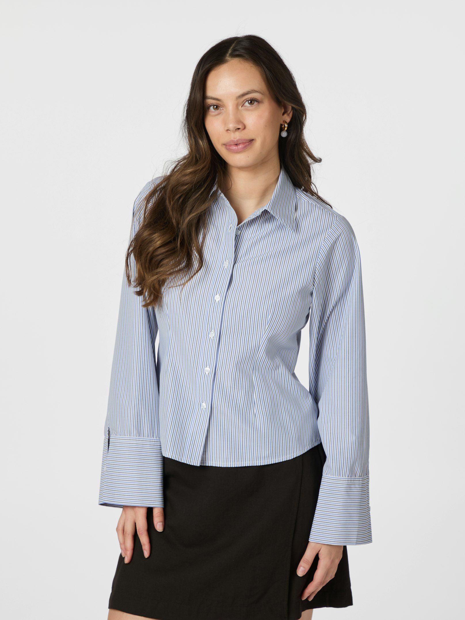 Rosa Double Stripe Shirt - Light Blue
