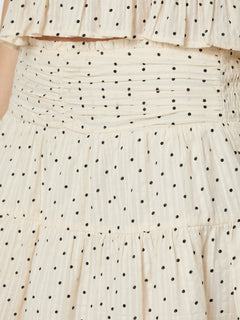 Tarrow Dot Skirt - Creme