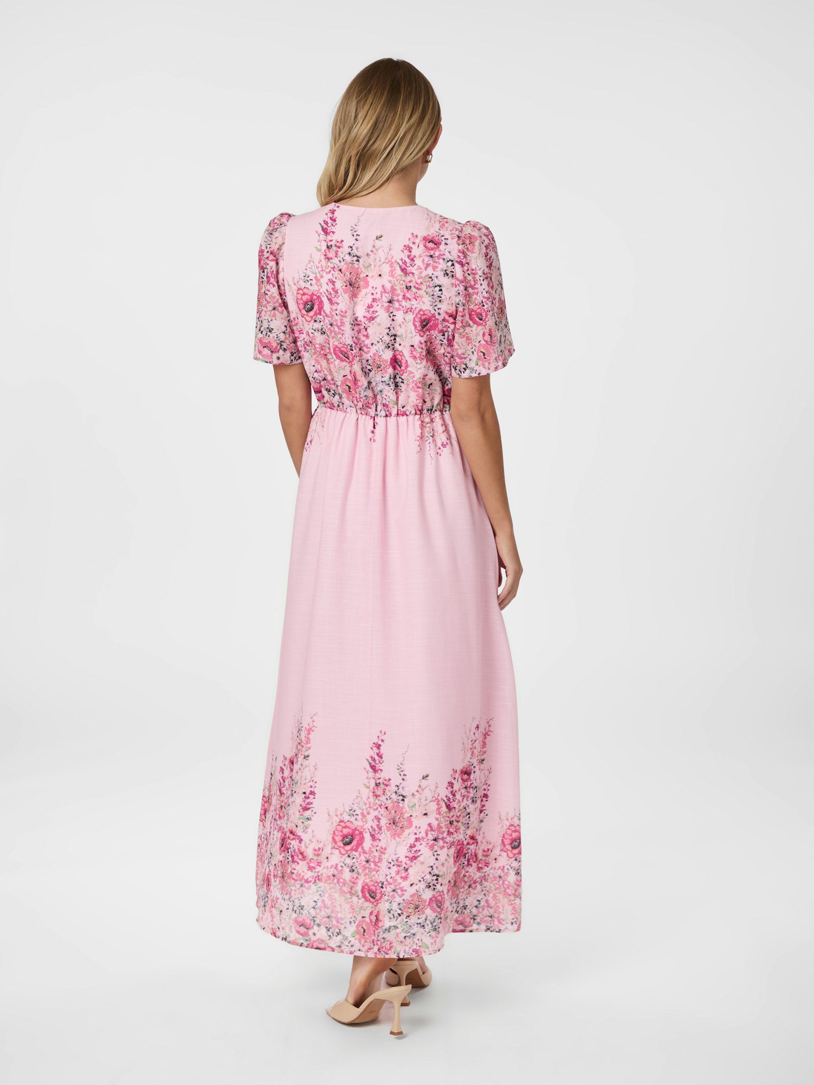 Serna Flower Print Dress - Light Pink