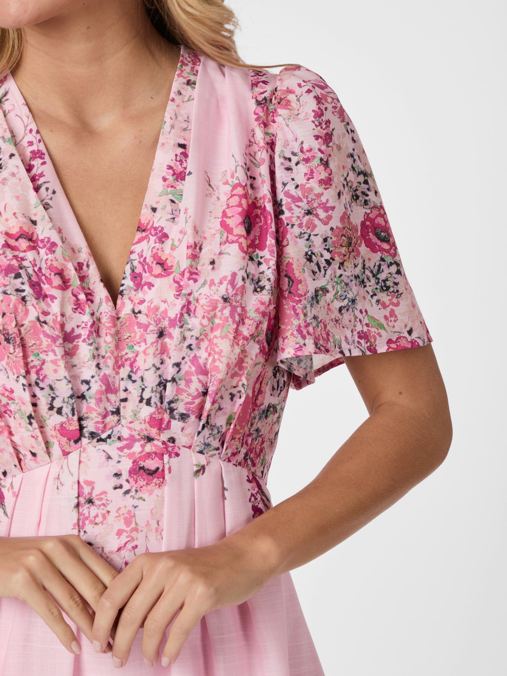 Serna Flower Print Dress - Light Pink