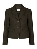 Waed Mini Check Blazer - Brown Melange
