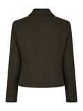 Waed Mini Check Blazer - Brown Melange