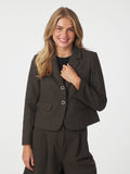 Waed Mini Check Blazer - Brown Melange
