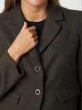 Waed Mini Check Blazer - Brown Melange