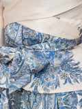 Rista Paisley Border Blouse - Ash Blue