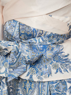 Rista Paisley Border Blouse - Ash Blue