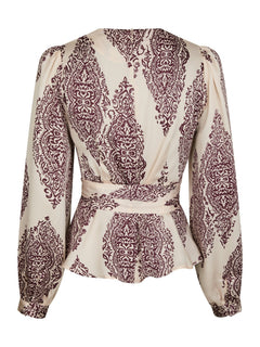 Rista Paisley Drop Blouse - Burgundy