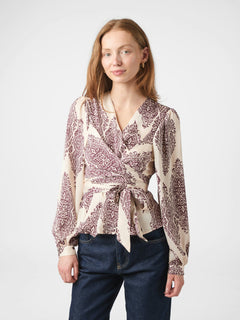 Rista Paisley Drop Blouse - Burgundy