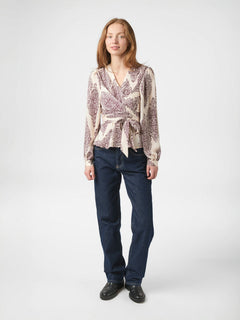 Rista Paisley Drop Blouse - Burgundy