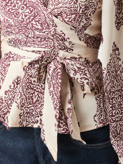 Rista Paisley Drop Blouse - Burgundy