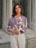 Rista Paisley Drop Blouse - Burgundy