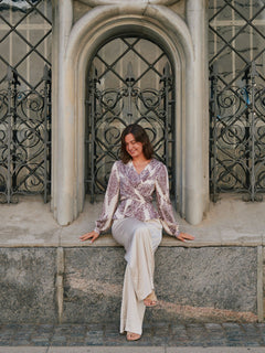 Rista Paisley Drop Blouse - Burgundy