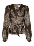 Rista Paisley Drop Blouse - Dark Brown