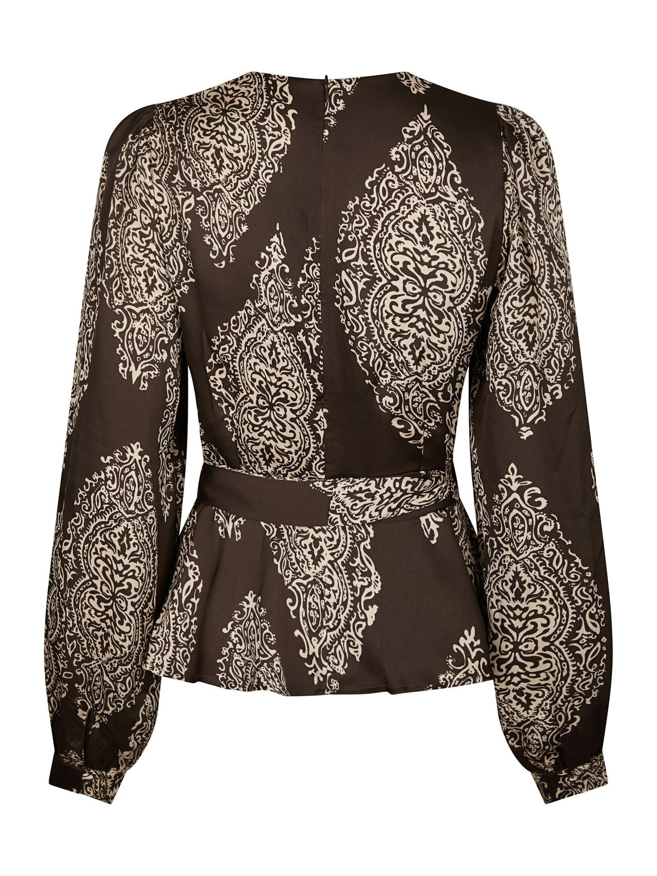 Rista Paisley Drop Blouse - Dark Brown