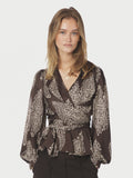 Rista Paisley Drop Blouse - Dark Brown