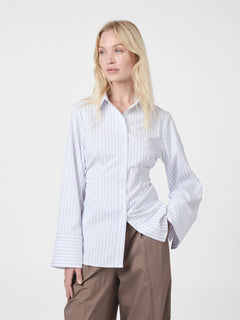 Caroli Slim Stripe Shirt - White