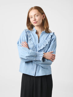 Degas Denim Blouse - Light Blue