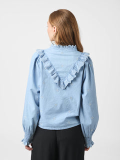 Degas Denim Blouse - Light Blue