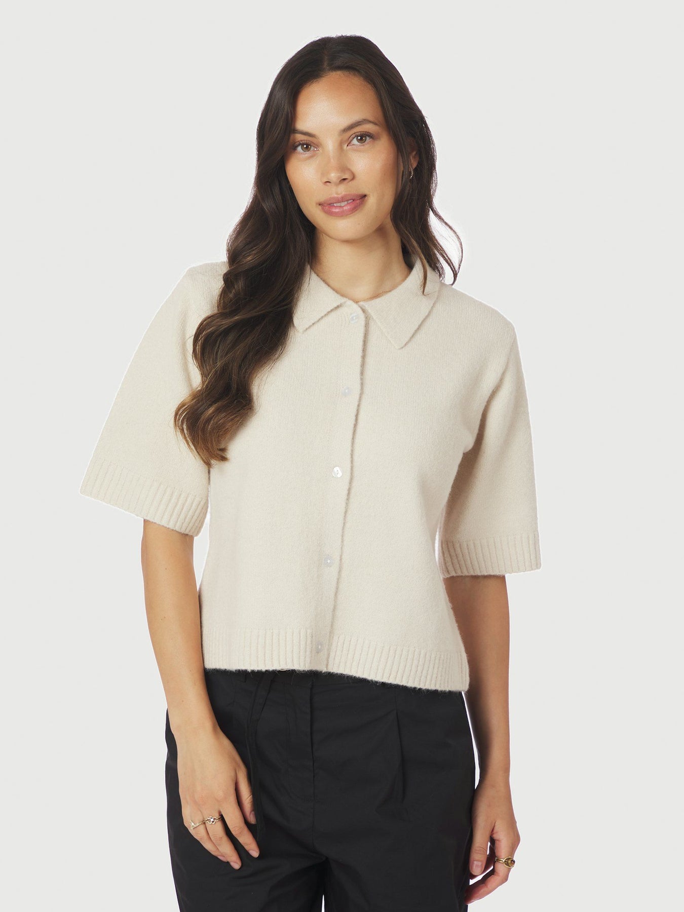 NEO NOIR Cunna Knit Blouse Light Grey