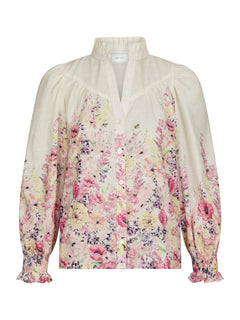 Calloma Flower Print Blouse - Ivory