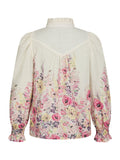 Calloma Flower Print Blouse - Ivory