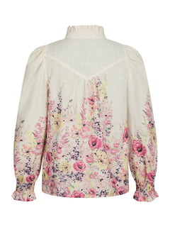 Calloma Flower Print Blouse - Ivory