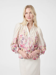 Calloma Flower Print Blouse - Ivory