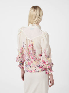 Calloma Flower Print Blouse - Ivory
