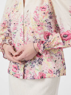 Calloma Flower Print Blouse - Ivory