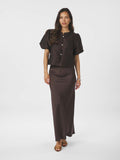 Aisa Brocade Blouse - Dark Brown