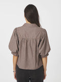 Etta Soft Stripe Stone Shirt - Brown