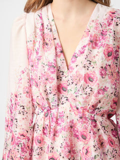 Fie Flower Print Blouse - Rose