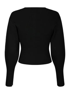 Briano Stitch Knit Cardigan - Black