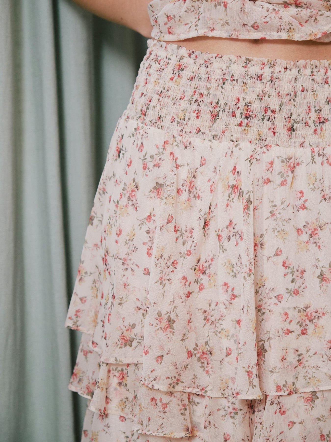 Morris Meadow Printed Skirt - Creme