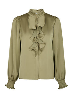 Zamola Blouse - Dusty Army