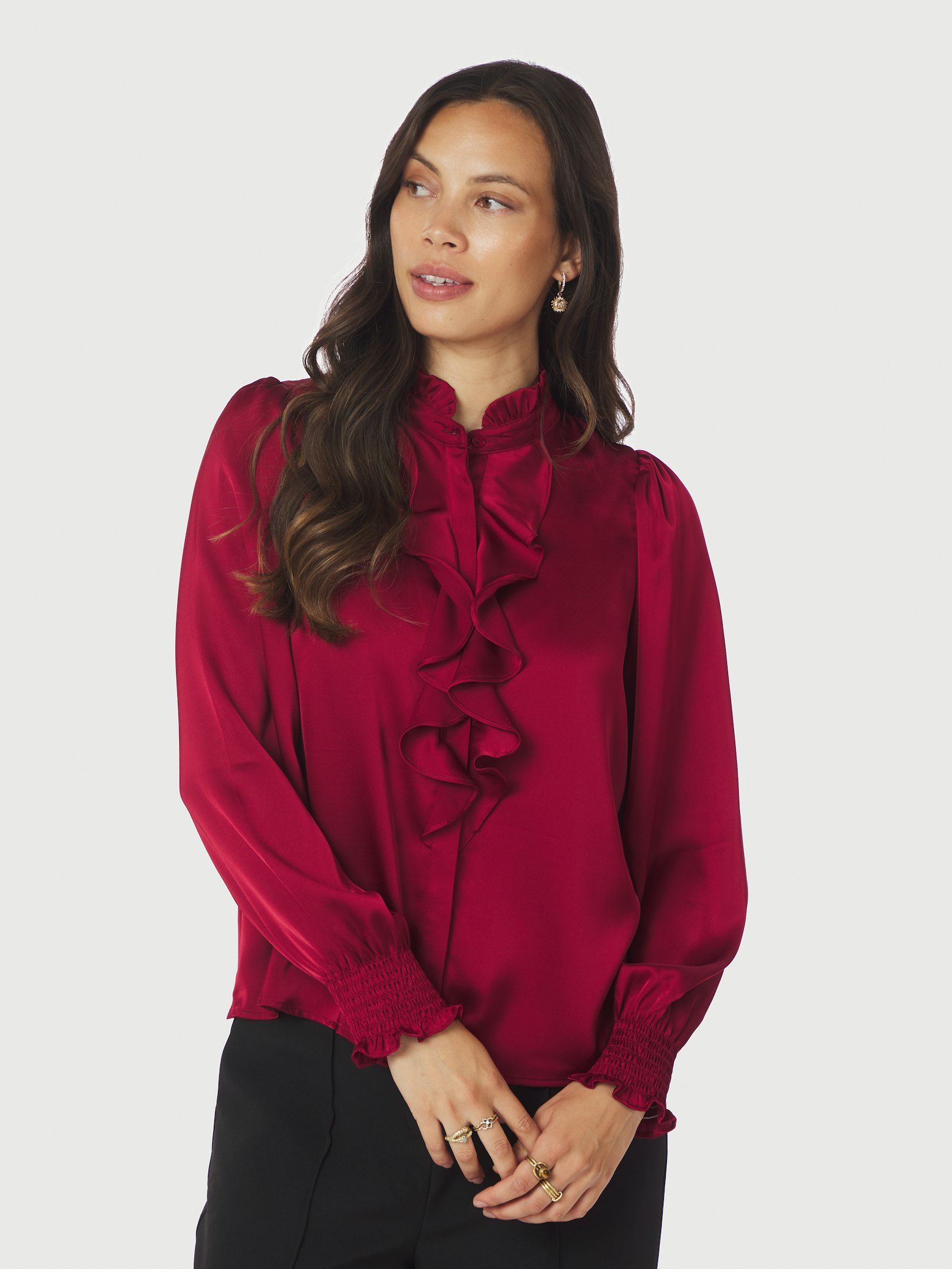 Zamola Blouse - Dark Red