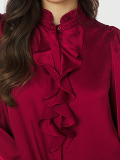 Zamola Blouse - Dark Red