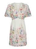 Shena Flower Print Dress - Creme
