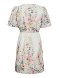 Shena Flower Print Dress - Creme