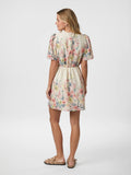 Shena Flower Print Dress - Creme