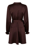 Colbie Heavy Sateen Dress - Burgundy