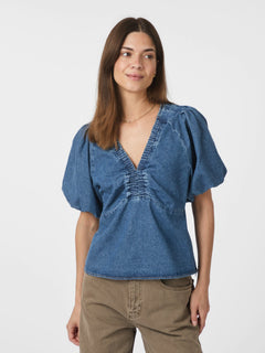 Irina Denim Blouse - Blue