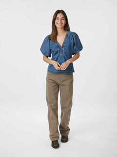 Irina Denim Blouse - Blue