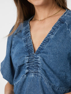 Irina Denim Blouse - Blue