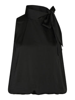 Veda Drapy Satin Top - Black
