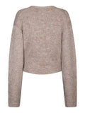Ronia Fluffy Wrap Knit Cardigan - Beige Melange