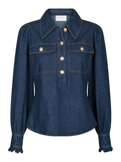 Lio Denim Blouse - Blue