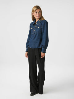 Lio Denim Blouse - Blue