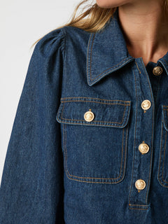 Lio Denim Blouse - Blue