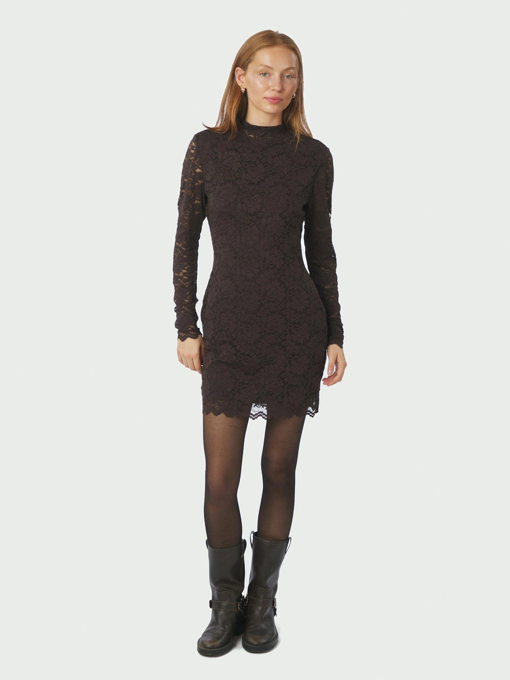 Lizette Laceflower Dress - Chocolate Brown